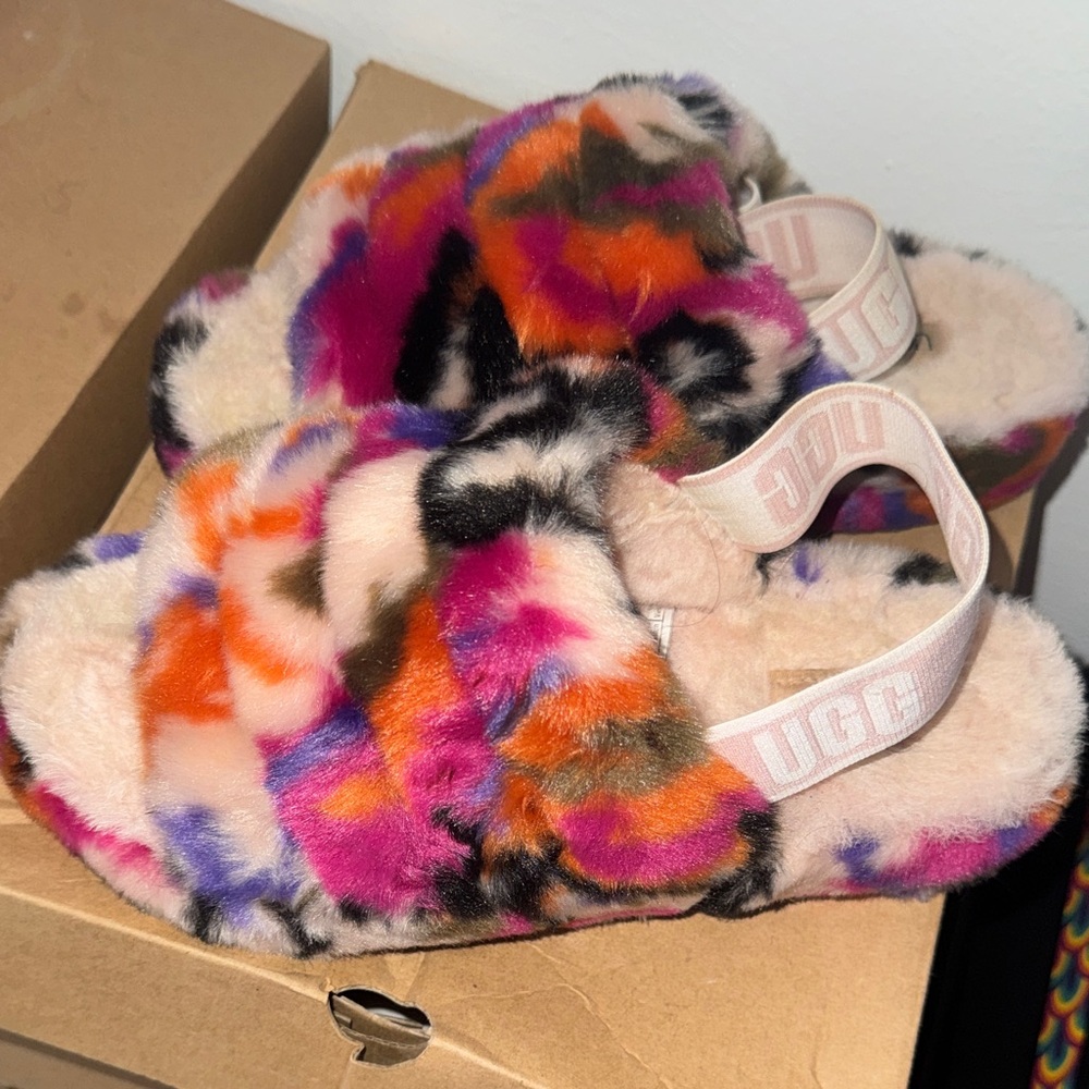 UGG Multicolor Fluffy Slippers